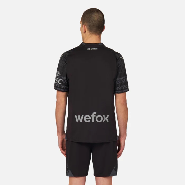 23-24 AC Milan X Pleasures Mens Dark Authentic Soccer Jersey