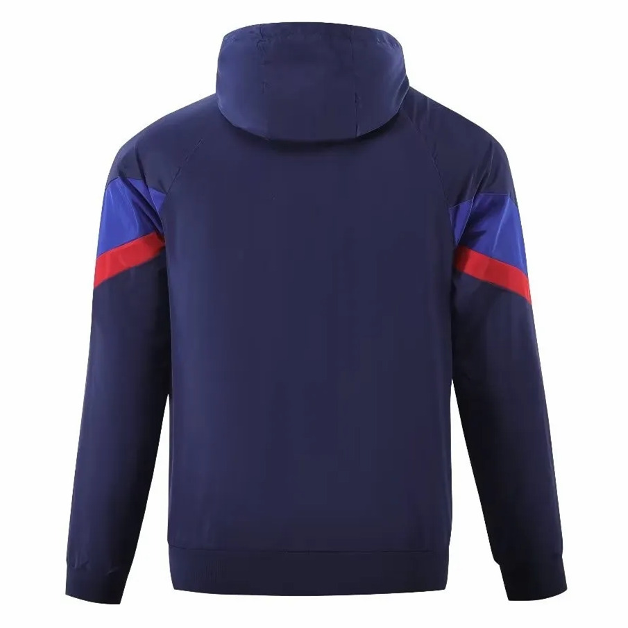 23-24 FC Barcelona Mens AWF Raglan Hoodie Jacket Blue