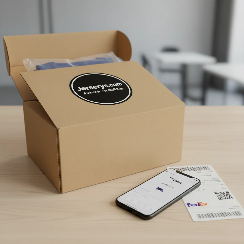 Secure Jerserys.com packaging with FedEx and 17track information