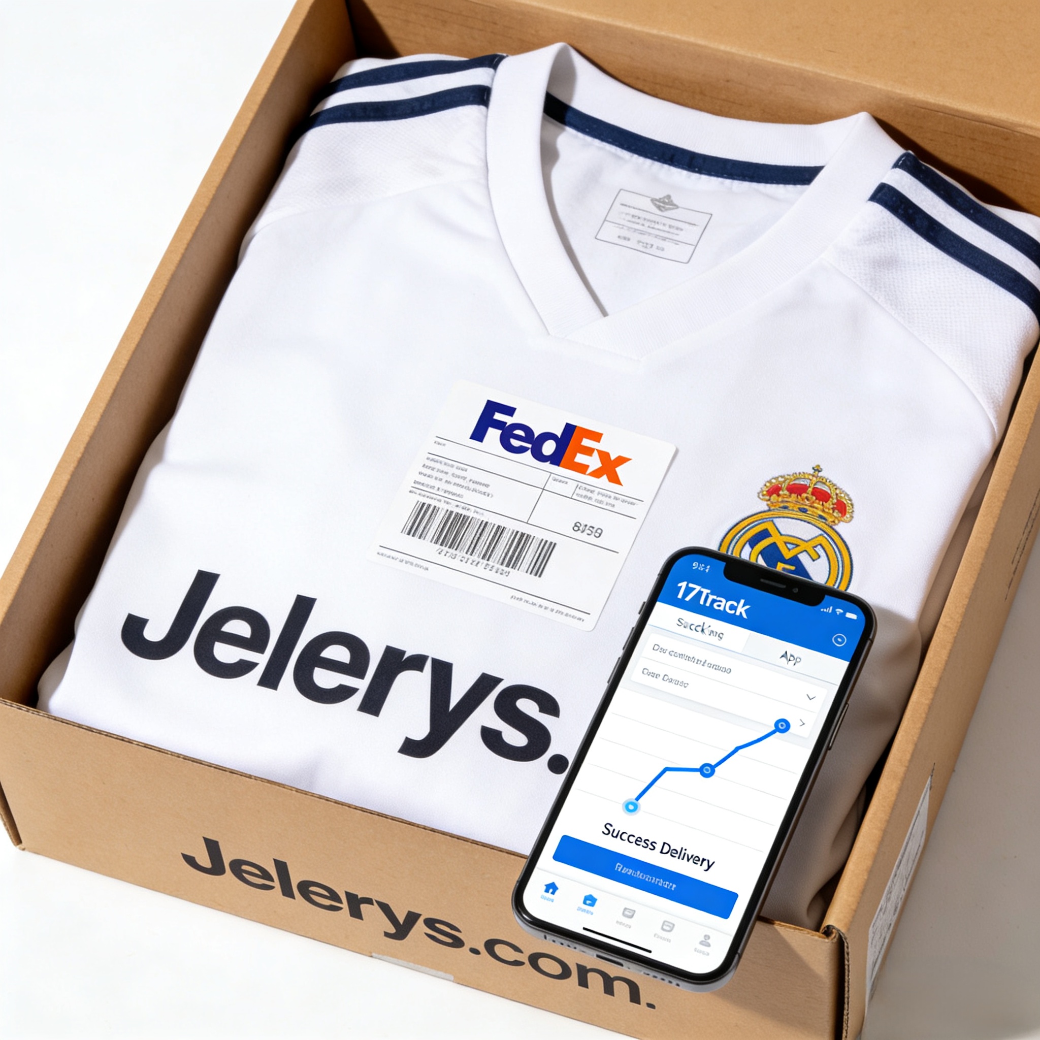 Secure Jerserys.com packaging with real-time 17track order updates.