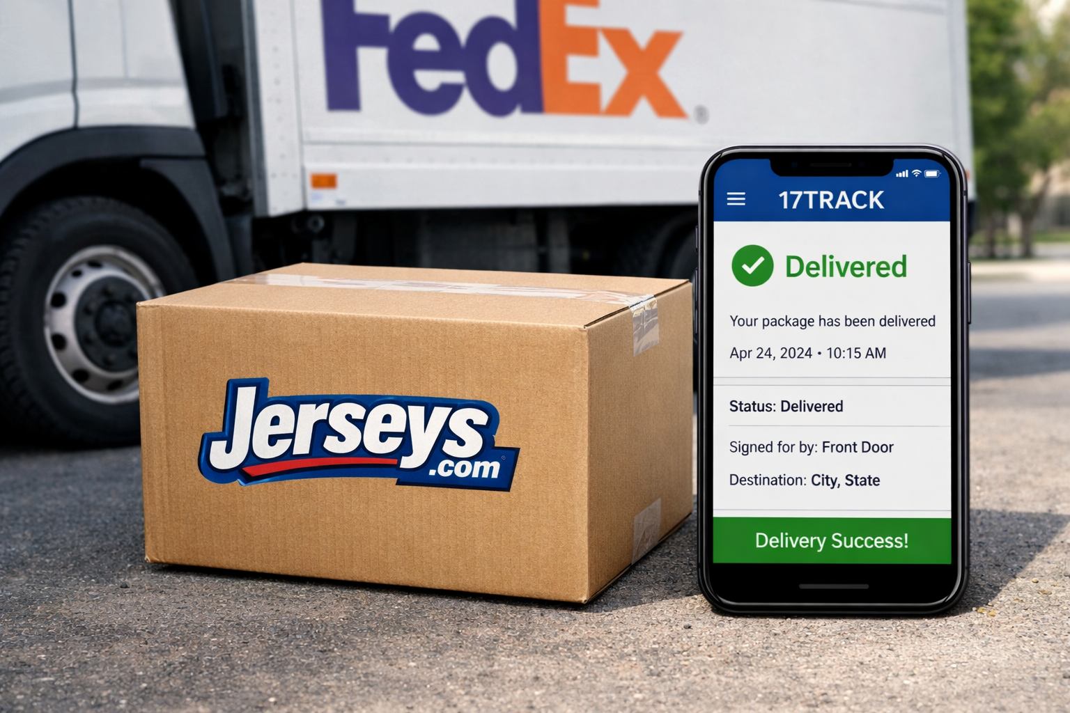 Jerserys.com global shipping with FedEx and 17track monitoring