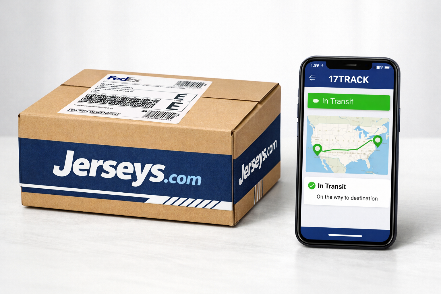 Jerserys.com order tracking via 17track for USA deliveries.