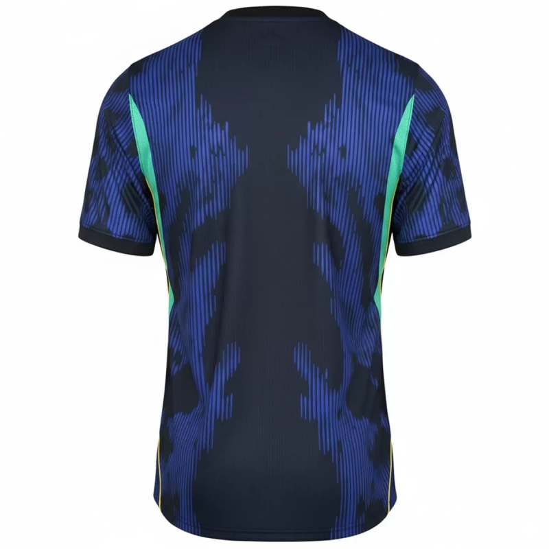 2026 Brazil Men's Away Soccer Jersey Royal Blue Jagged Graphic Kit