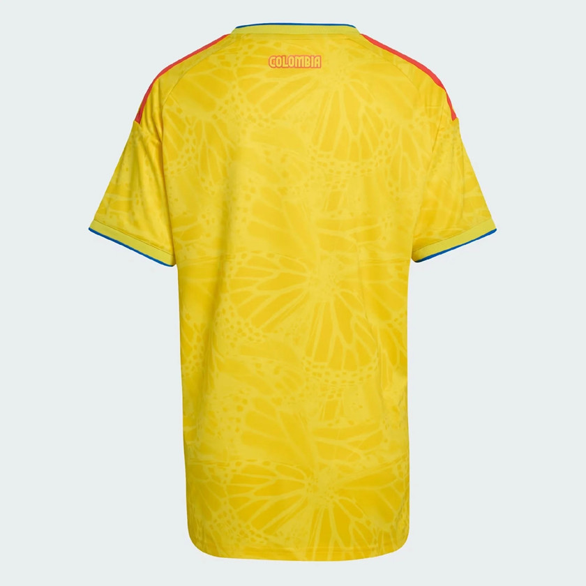 2026 Colombia Womens Home Soccer Jersey Yellow Butterflies Graphic Kit