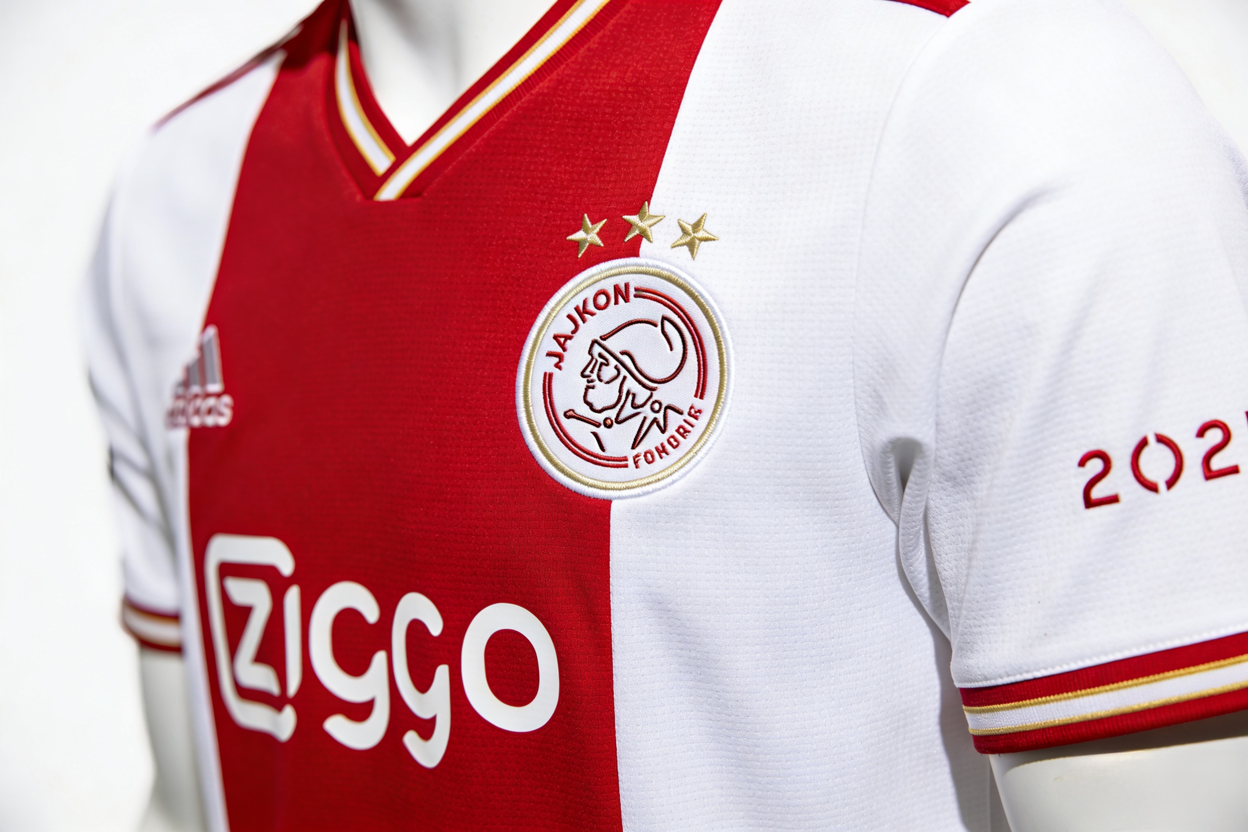 The official 2025-26 Ajax home soccer jersey design.