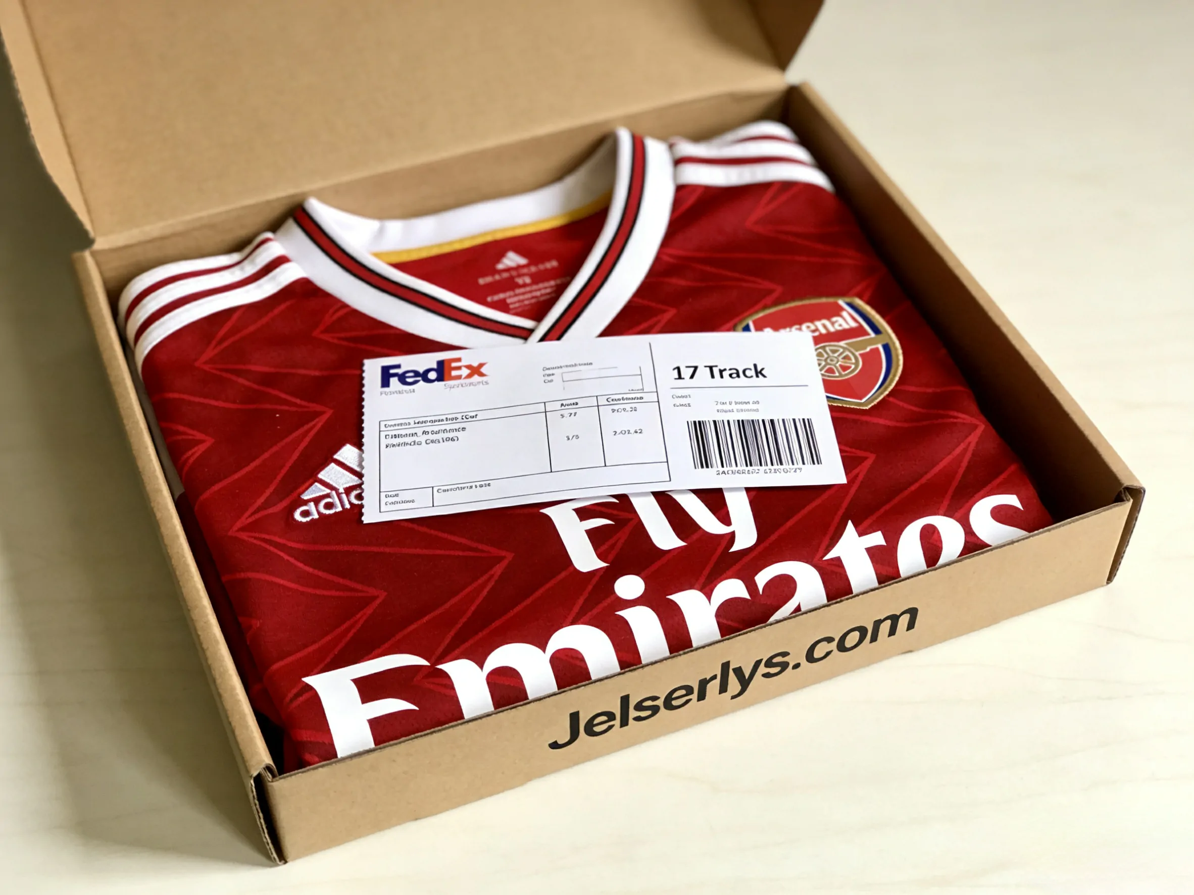 Jerserys.com secure packaging for Arsenal soccer jersey orders