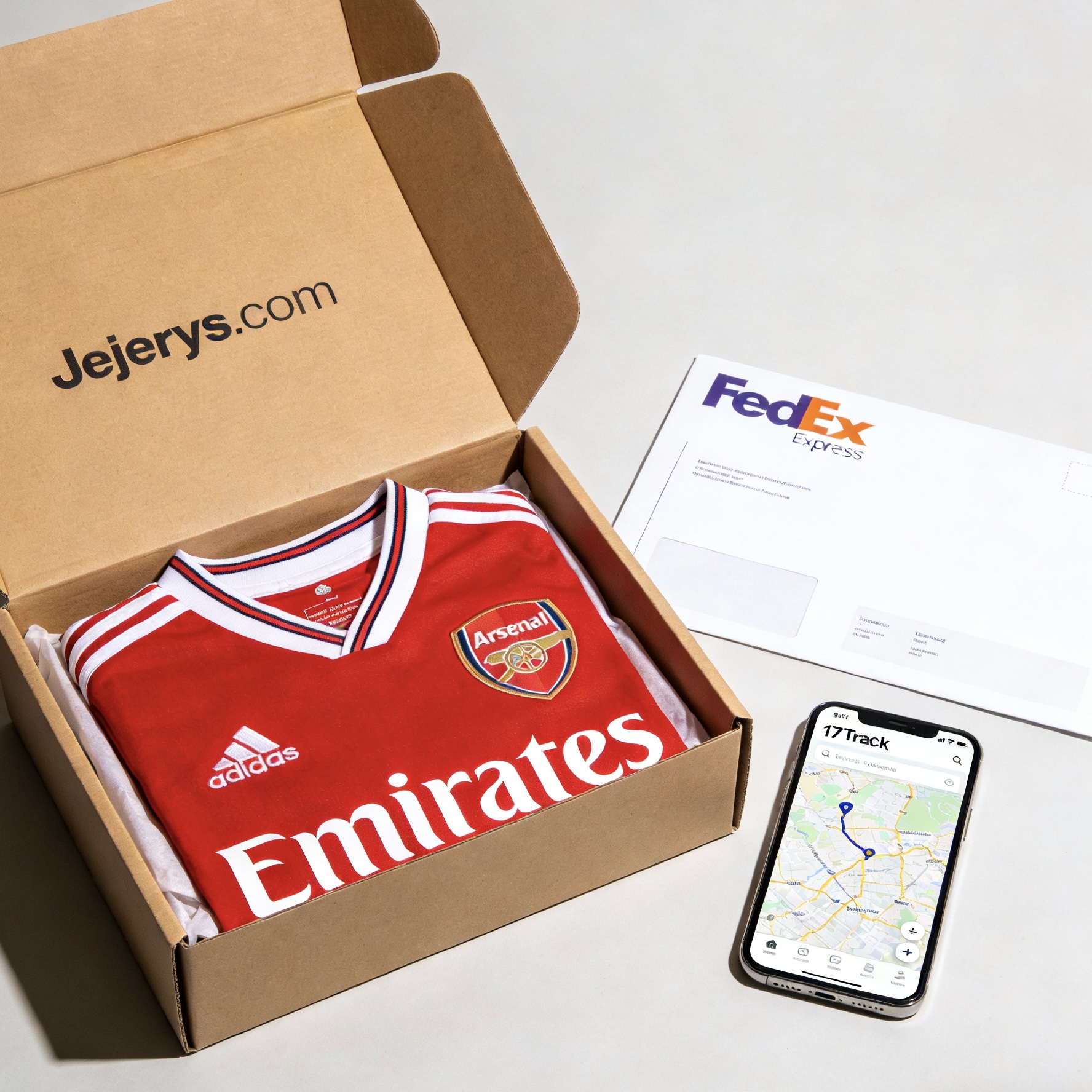 Secure packaging and tracking for Arsenal jersey orders