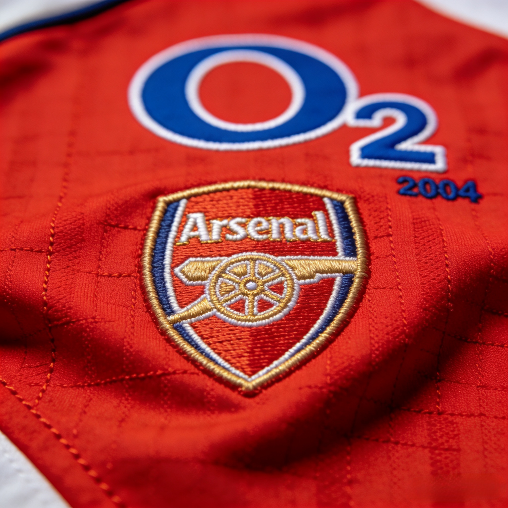 Close-up detail of the 2004 Arsenal Invincibles retro jersey.
