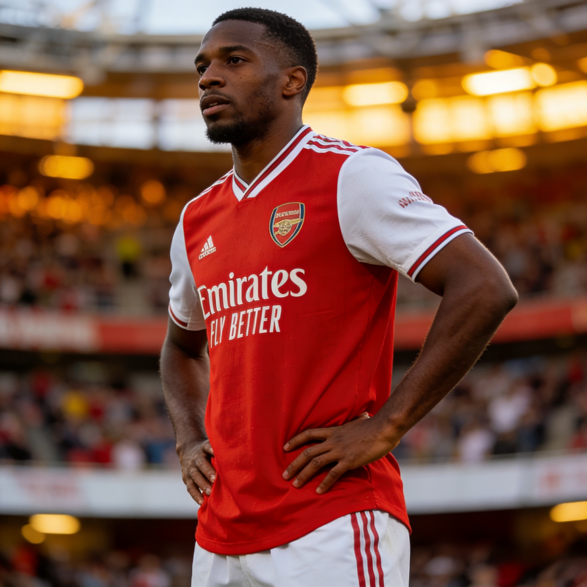 The official 2025-26 Arsenal home soccer jersey.