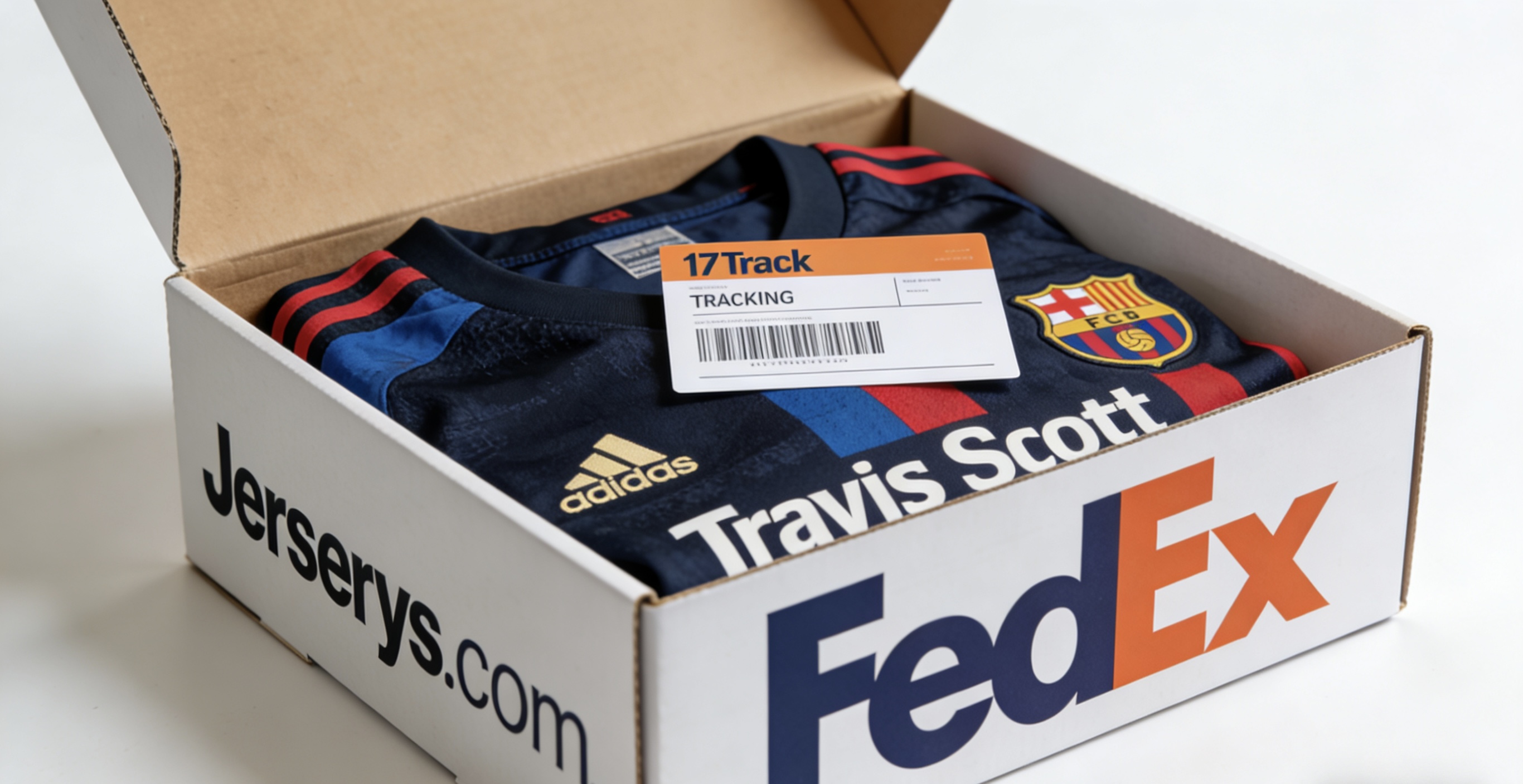 Jerserys.com secure delivery and 17track order monitoring for Barcelona kits.