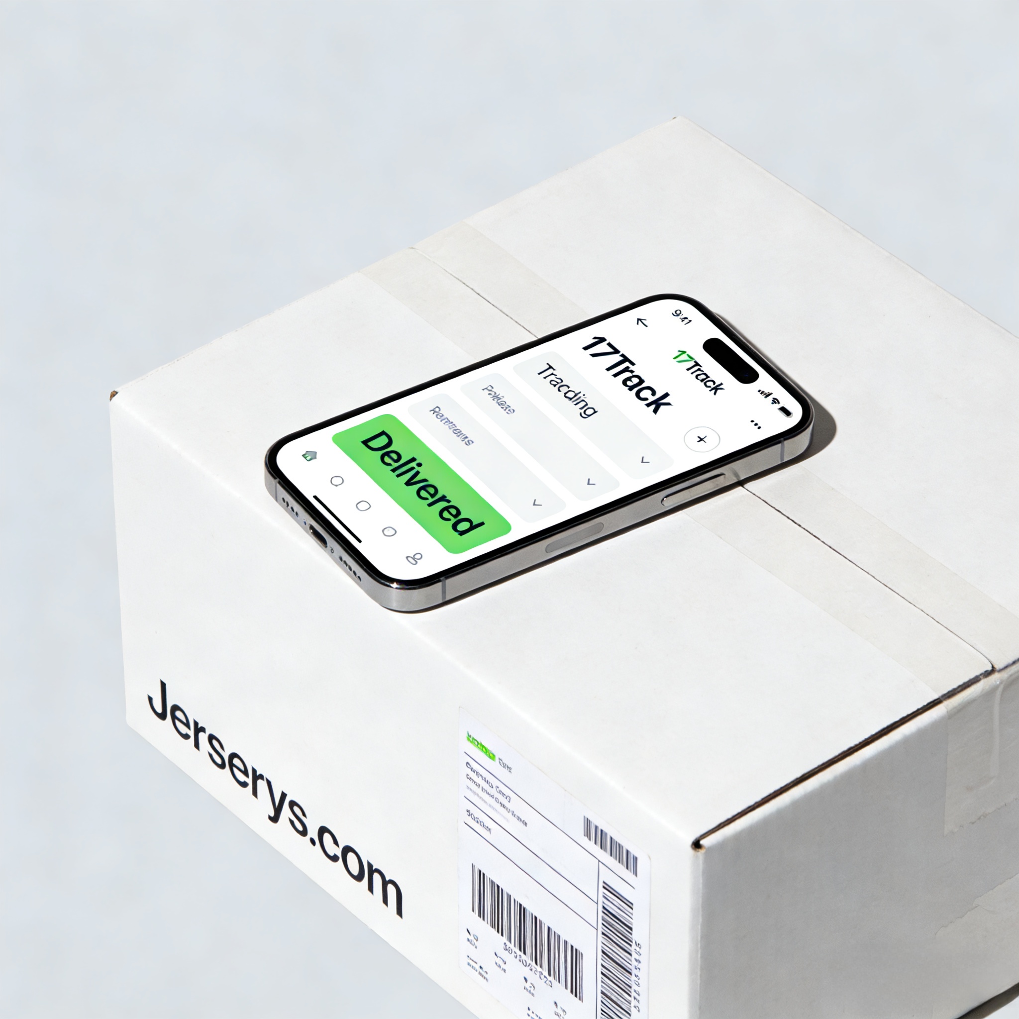 Jerserys.com shipping package with real-time tracking.