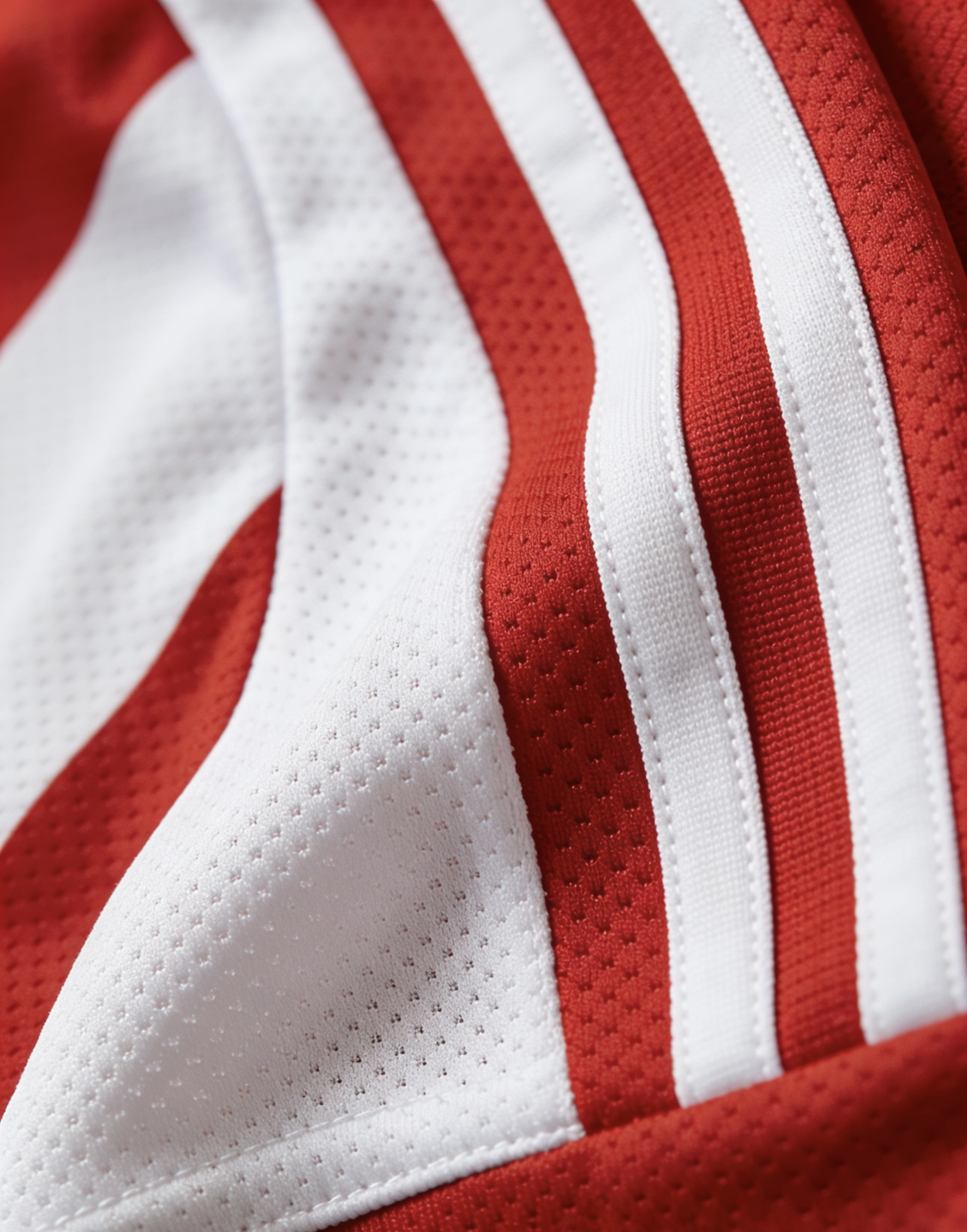 Technical fabric detail of a Chivas Guadalajara soccer jersey.