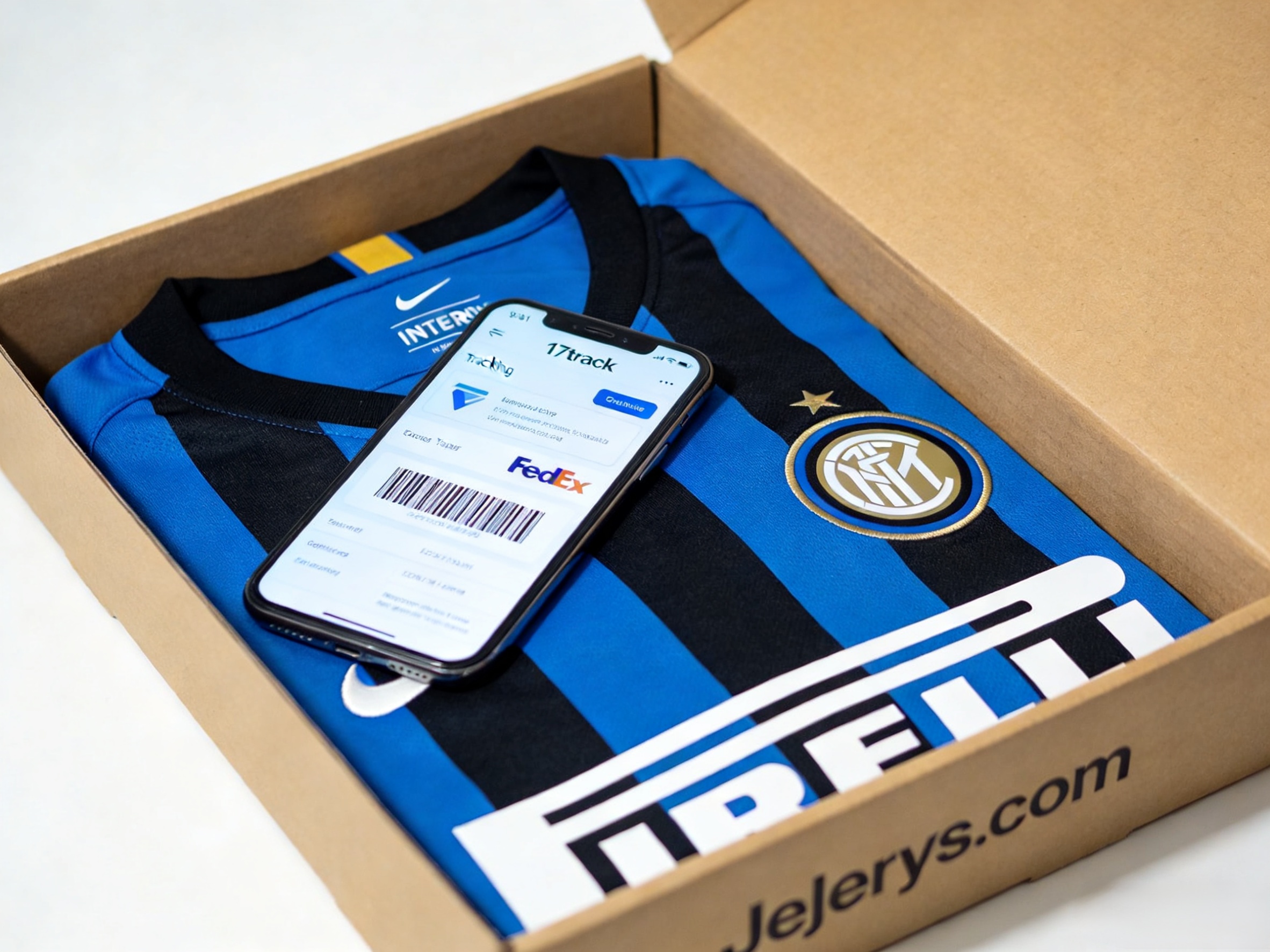 Secure shipping for Inter Milan kits with 17track monitoring.