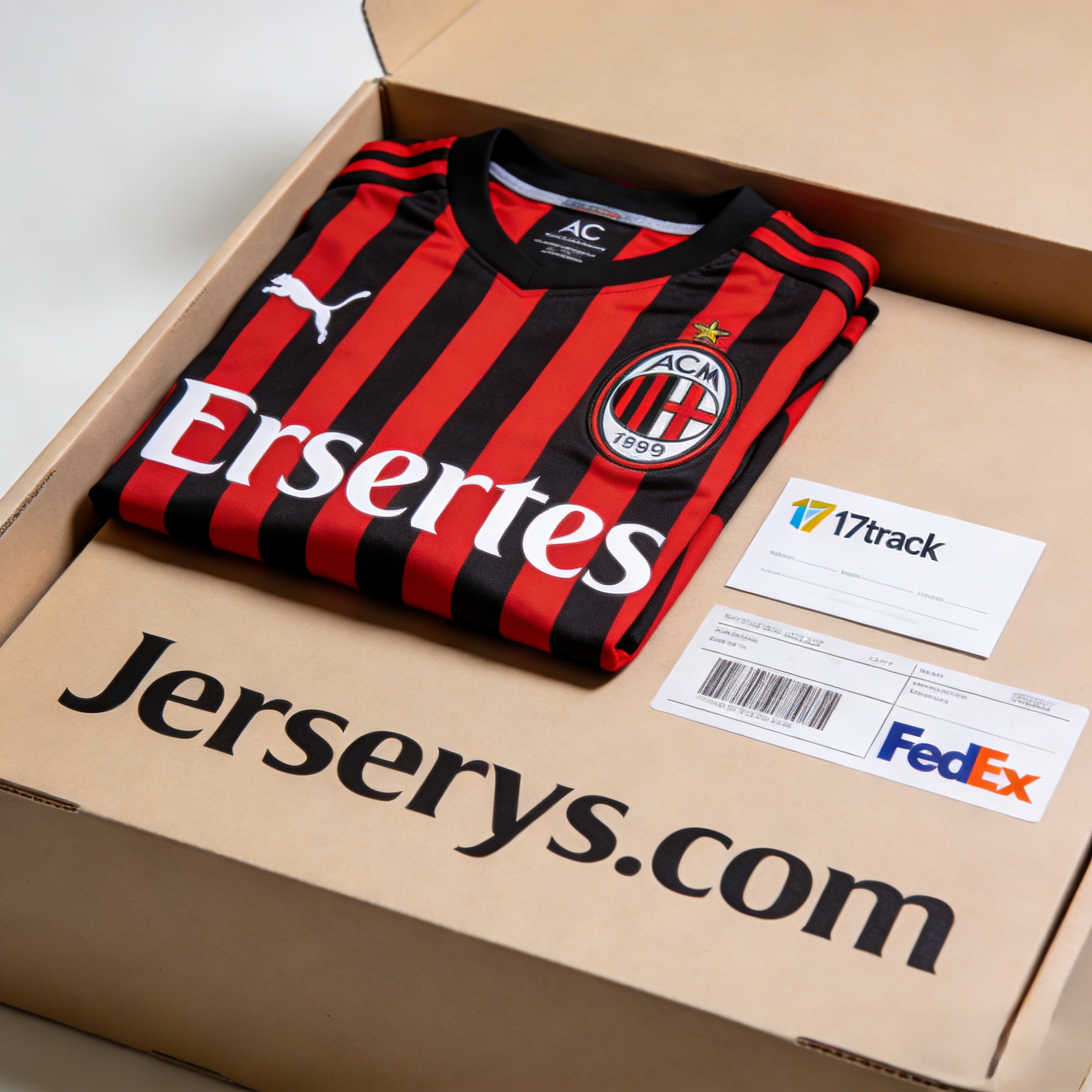 Secure shipping and tracking for AC Milan soccer jersey orders