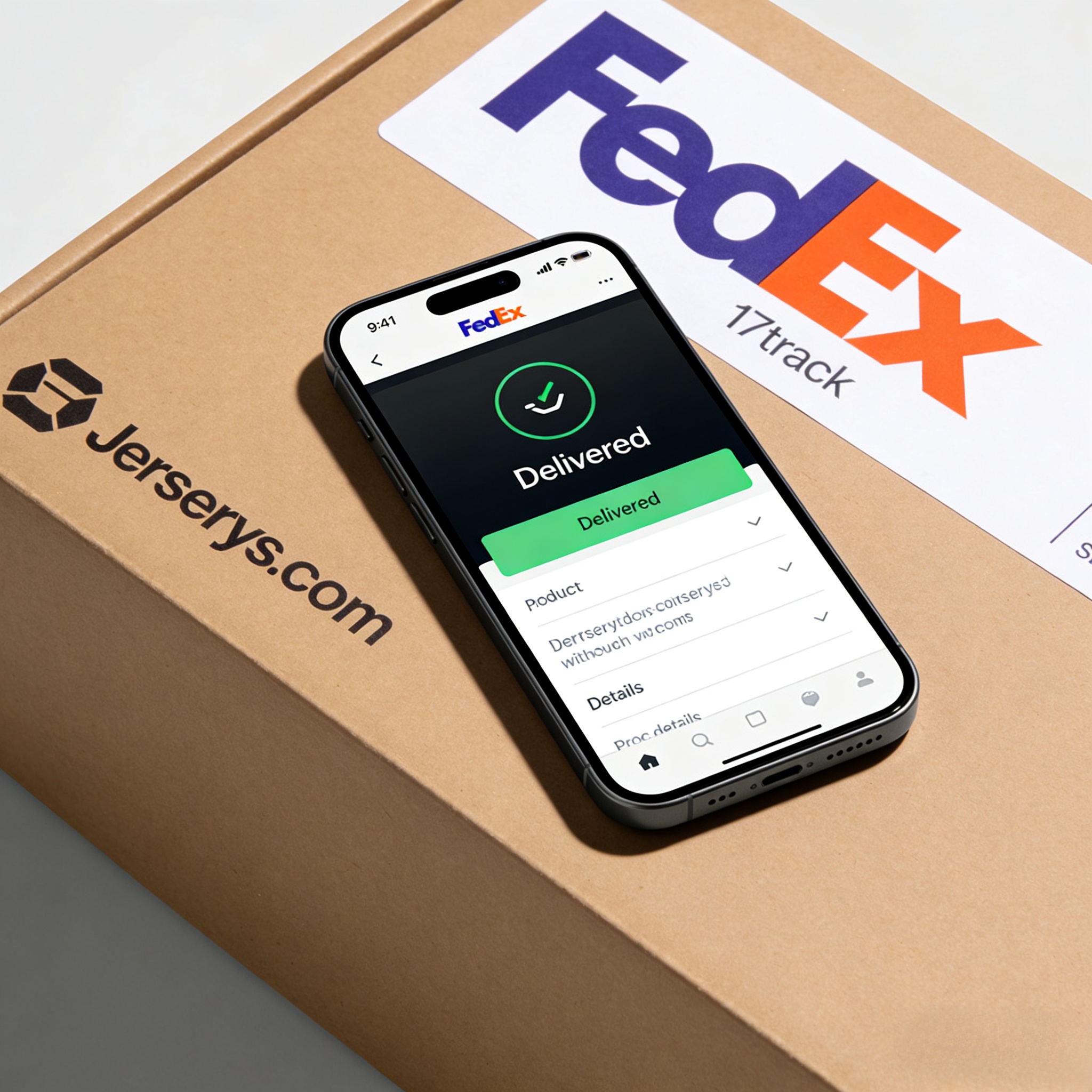 Secure Jerserys.com shipping package with 17track tracking information