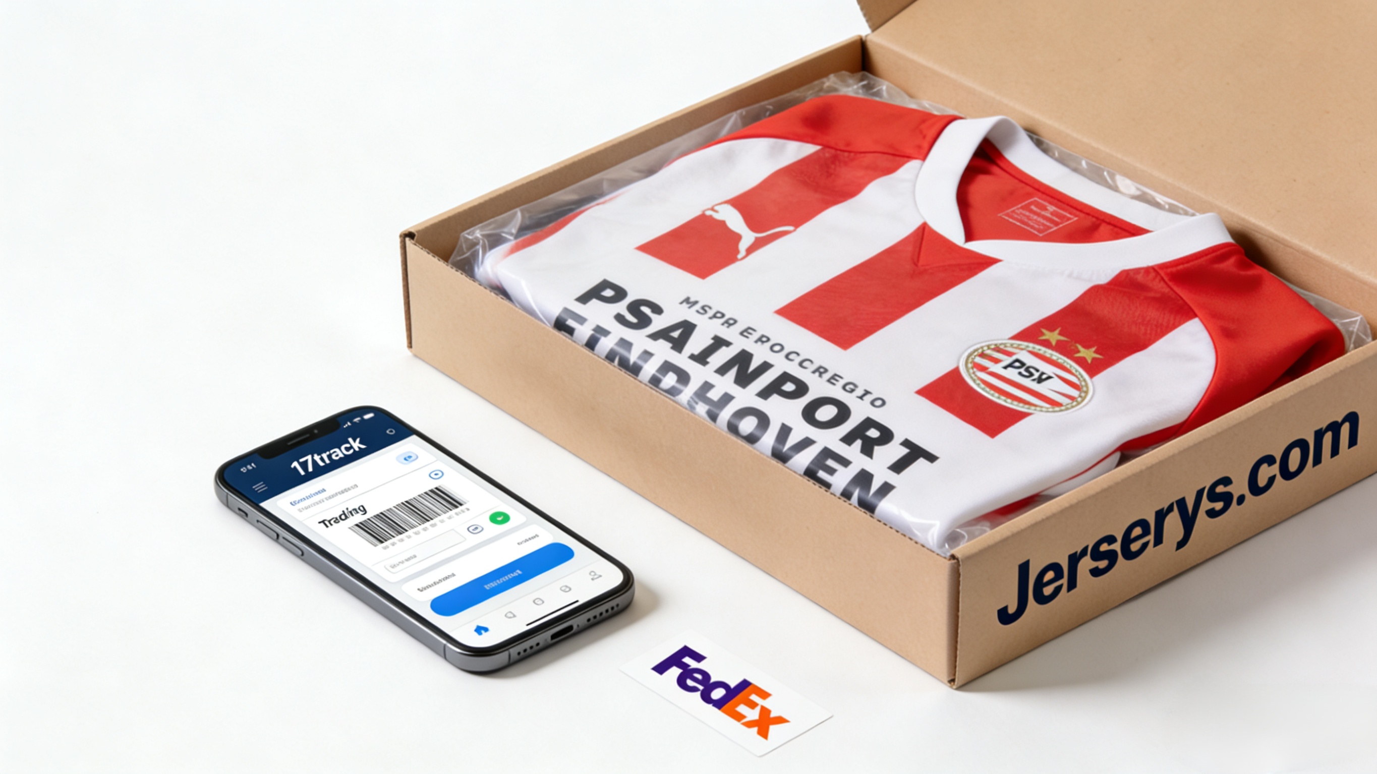 Secure packaging and tracking for PSV Eindhoven soccer jersey orders.