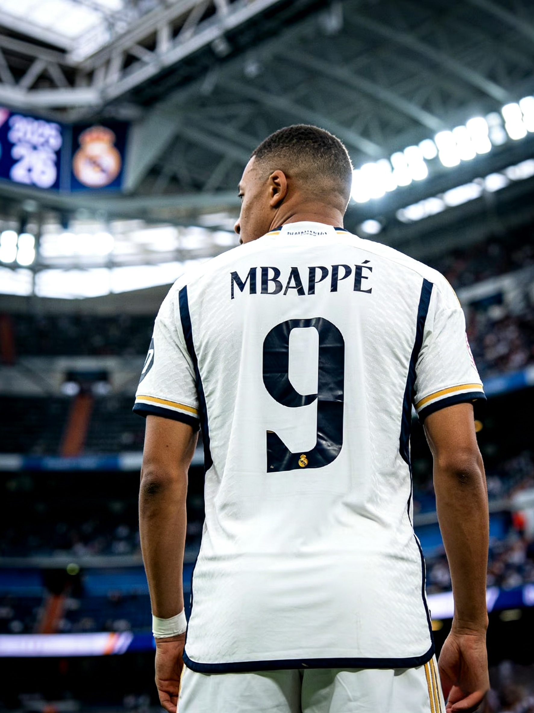 2025-26 Real Madrid home jersey with Mbappé name and number