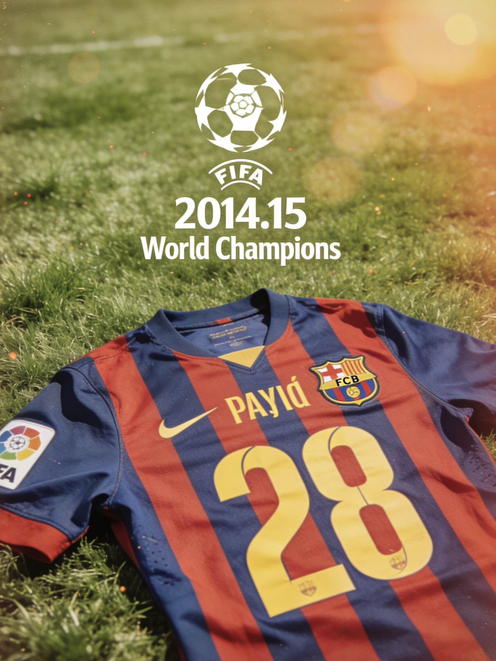 Iconic 2014-15 FC Barcelona retro soccer jersey
