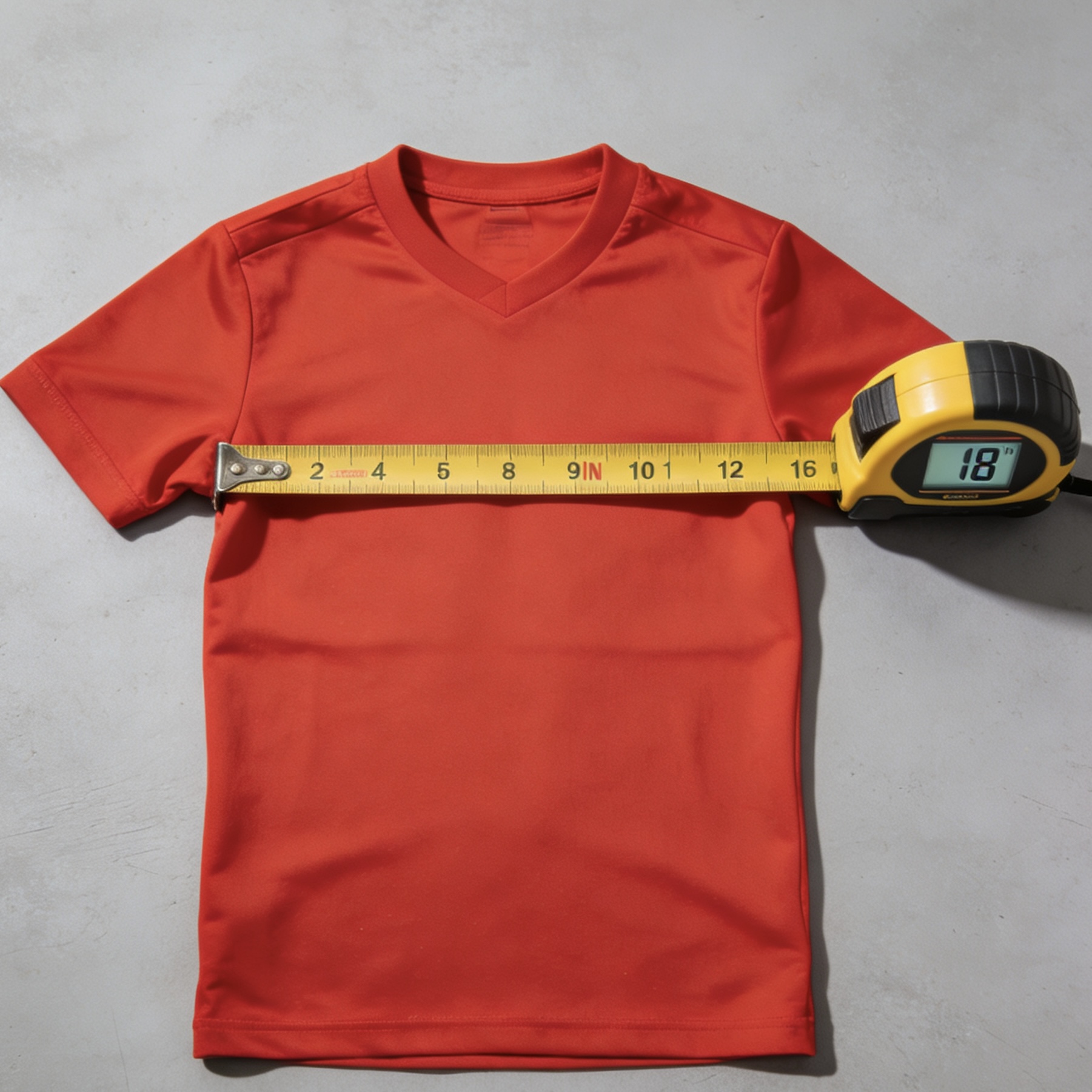 Measuring a Wales soccer jersey in inches for a perfect fit.