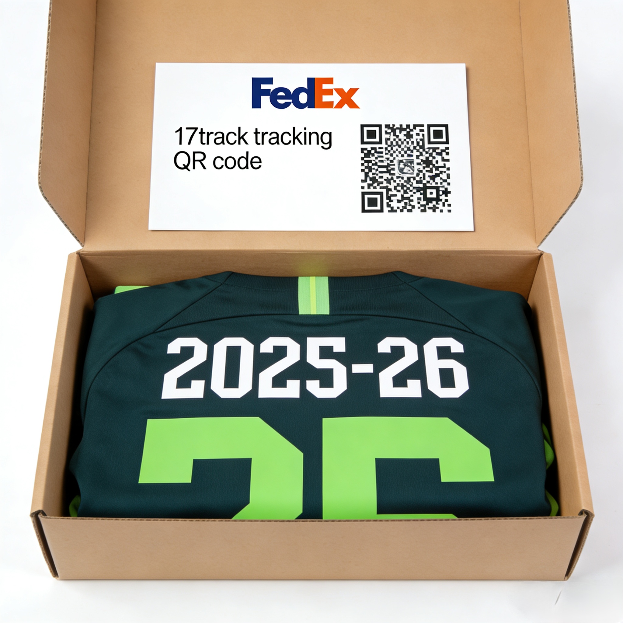 Jerserys.com soccer jersey packaging with tracking information.