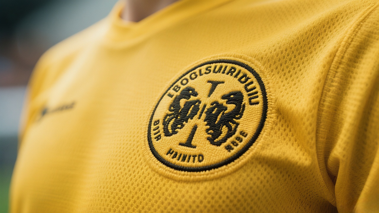Close-up of BVB crest and Dri-FIT moisture-wicking fabric.