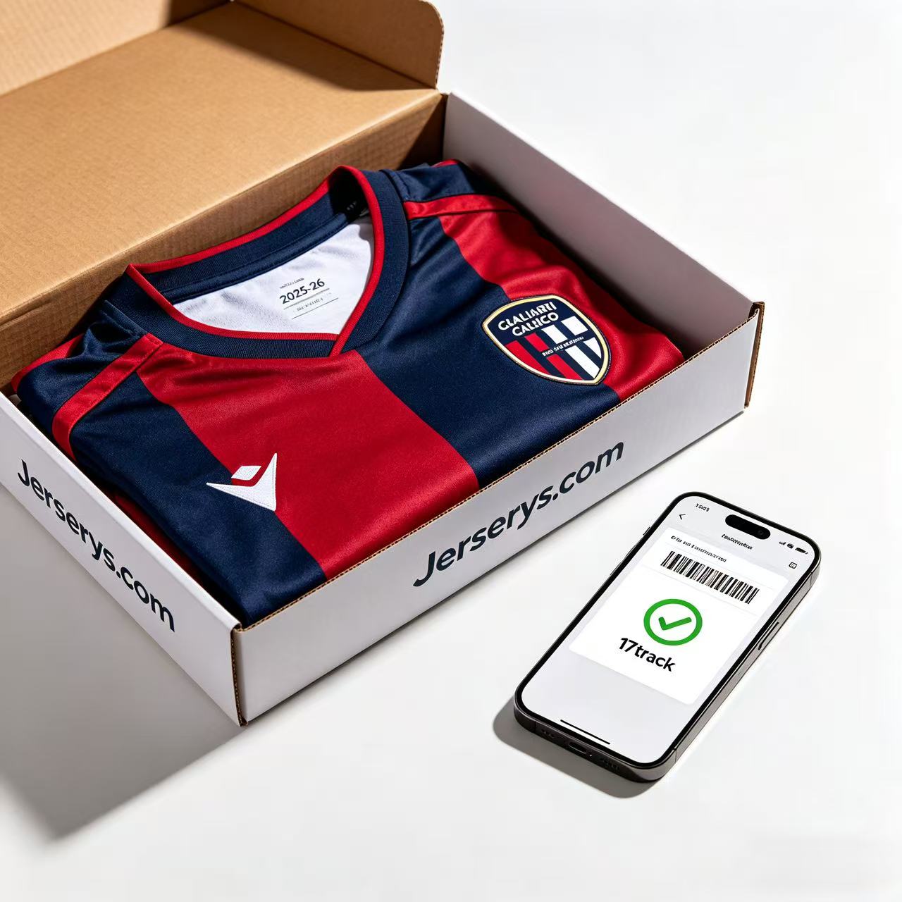 Jerserys.com secure shipping and 17track order tracking for Cagliari jerseys.