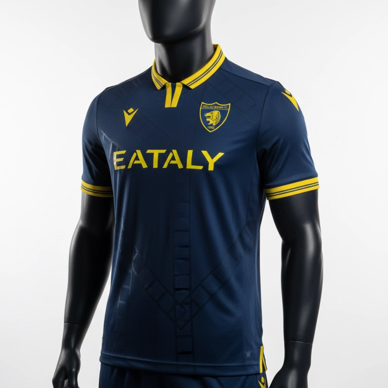 Official 2025-26 Hellas Verona home soccer jersey.