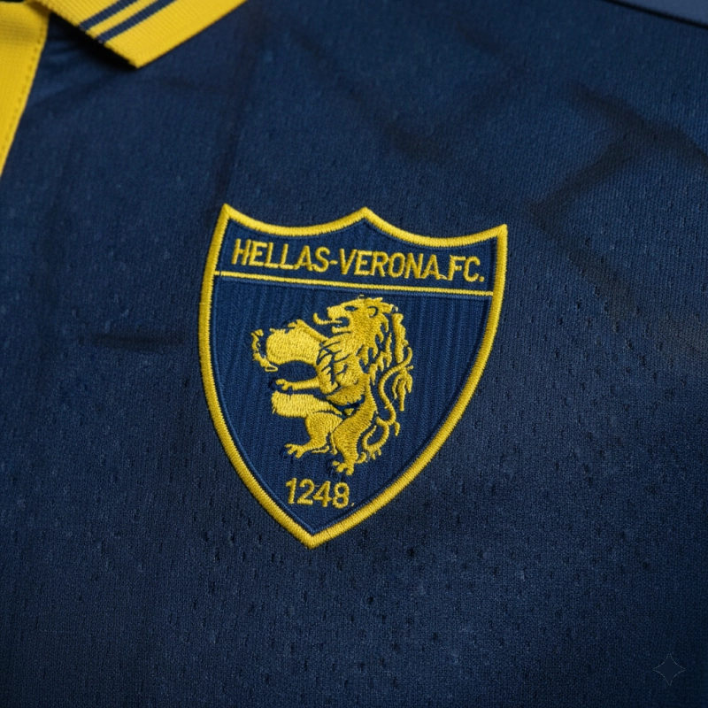 Close-up of Dri-FIT moisture-wicking fabric on a Verona soccer kit.