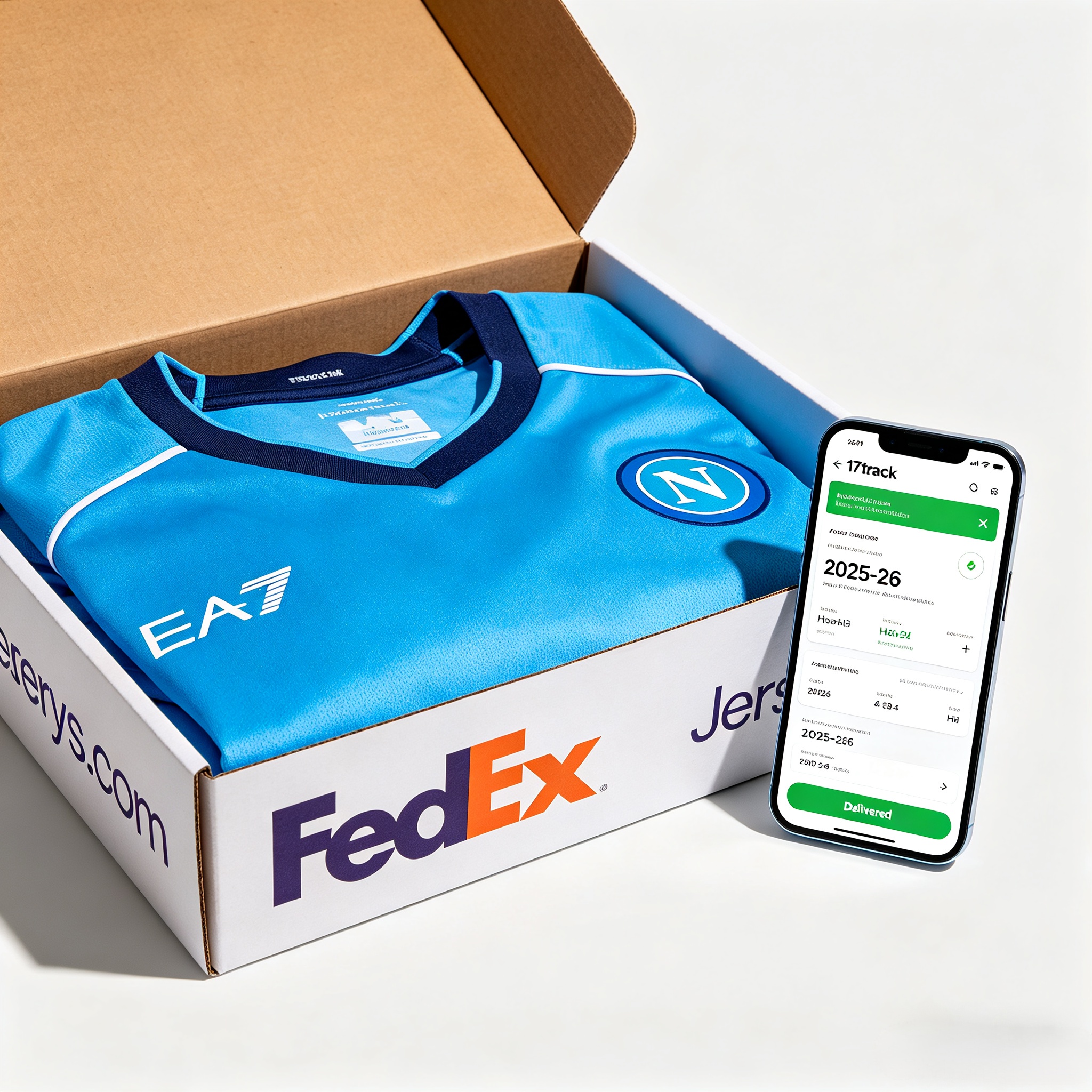 Secure shipping and 17track order tracking for Napoli jerseys.